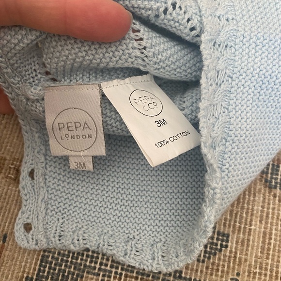 Pepa and co blue cotton baby hat bonnet 3m - Picture 2 of 3